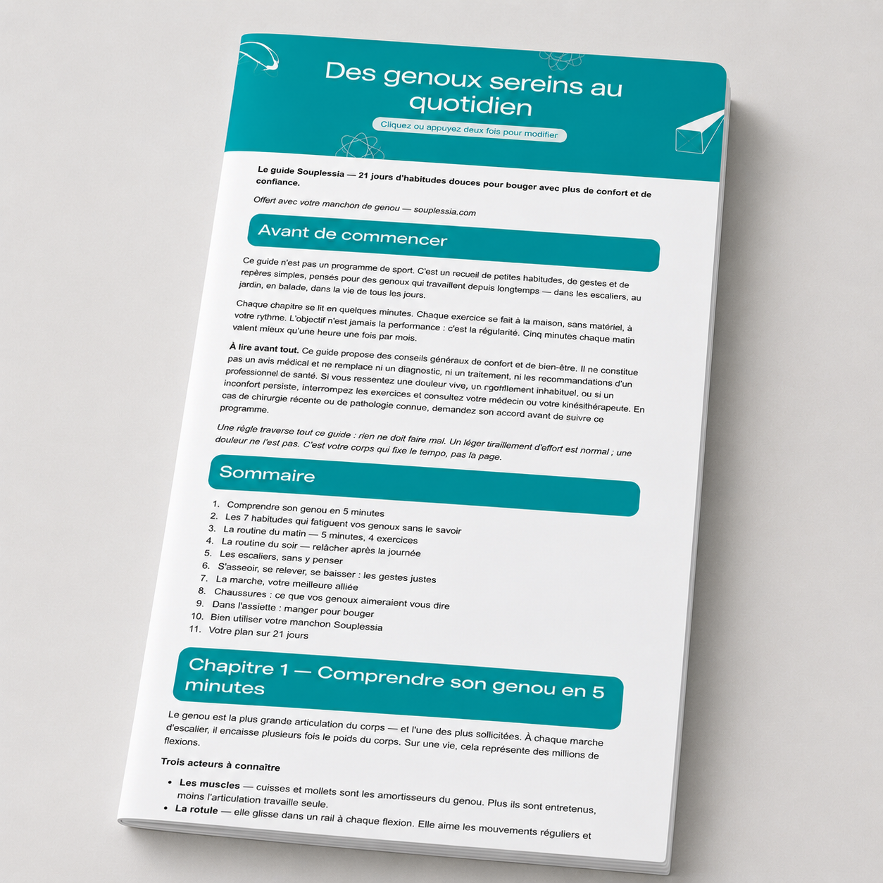 Guide « Des genoux sereins au quotidien » — eBook PDF